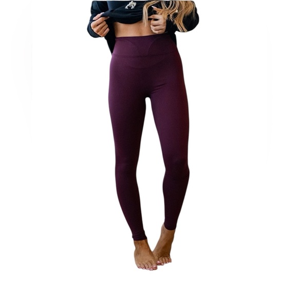 aerie Pants - Aerie Size Small Heathered Maroon High-Rise Leggings
